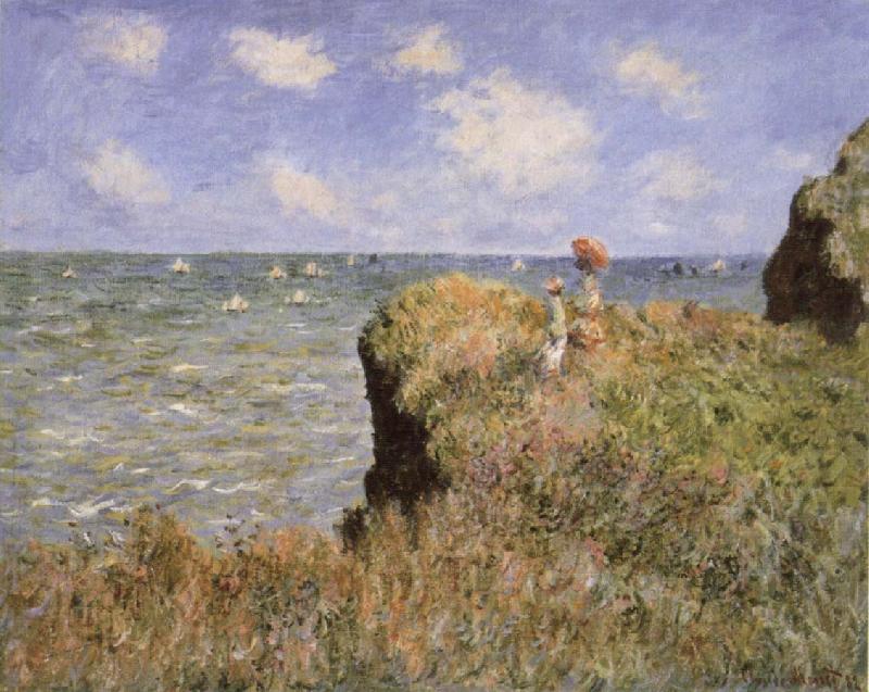 Claude Monet Clifftop Walk at Pourville Sweden oil painting art